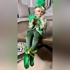 St Patricks Day Elf Leprechaun Doll Shelf sitter/18”